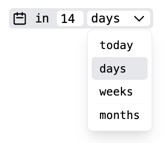 Future date field selection in Dilato